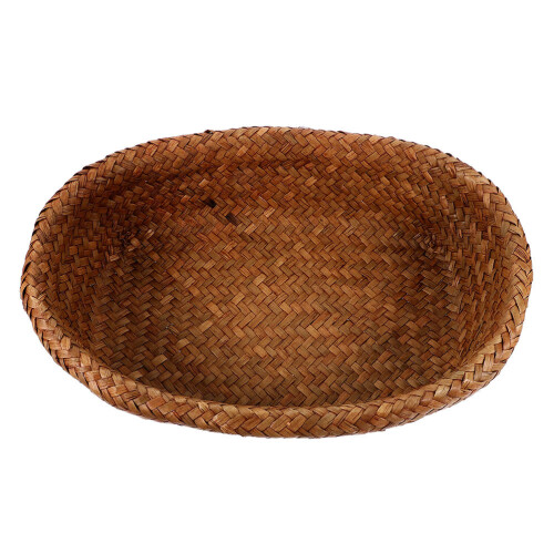 Kaffee Woven Fruit Basket Strapazierfähiger Strohkörbchenkorb 1