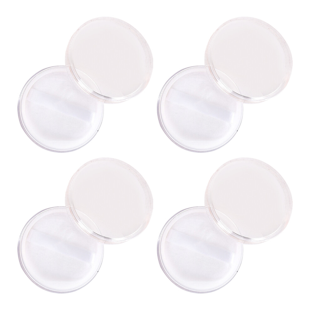 Totority White 4Pcs Empty Powder Jars Portable Container For Loose Powder Use