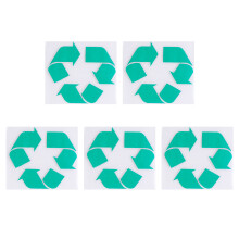 5Pcs Green Recyclable Sign Stickers Self-Adhesive Trash Bin Decals