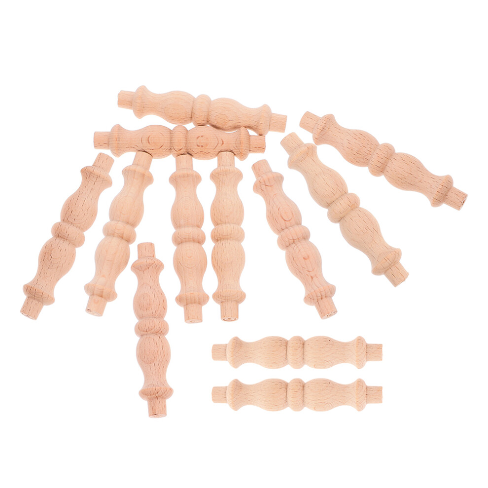 12Pcs Solid Wood Gourd-Shaped Balusters For Indoor Home And Furniture 3222355365567
