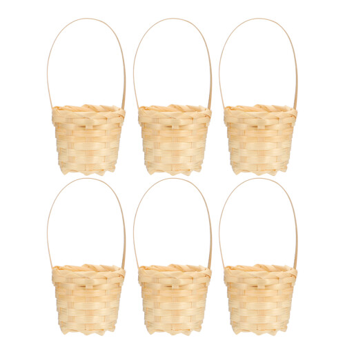 6 Pcs Foldable Laundry Basket Kitchen Bin Woven Doll Flower