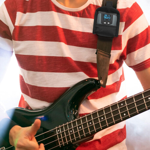 Wireless Bodypack Transmitter Pouch with Transparent Front, Nylon Belt Pack Case for Bass Guitar Strap 2