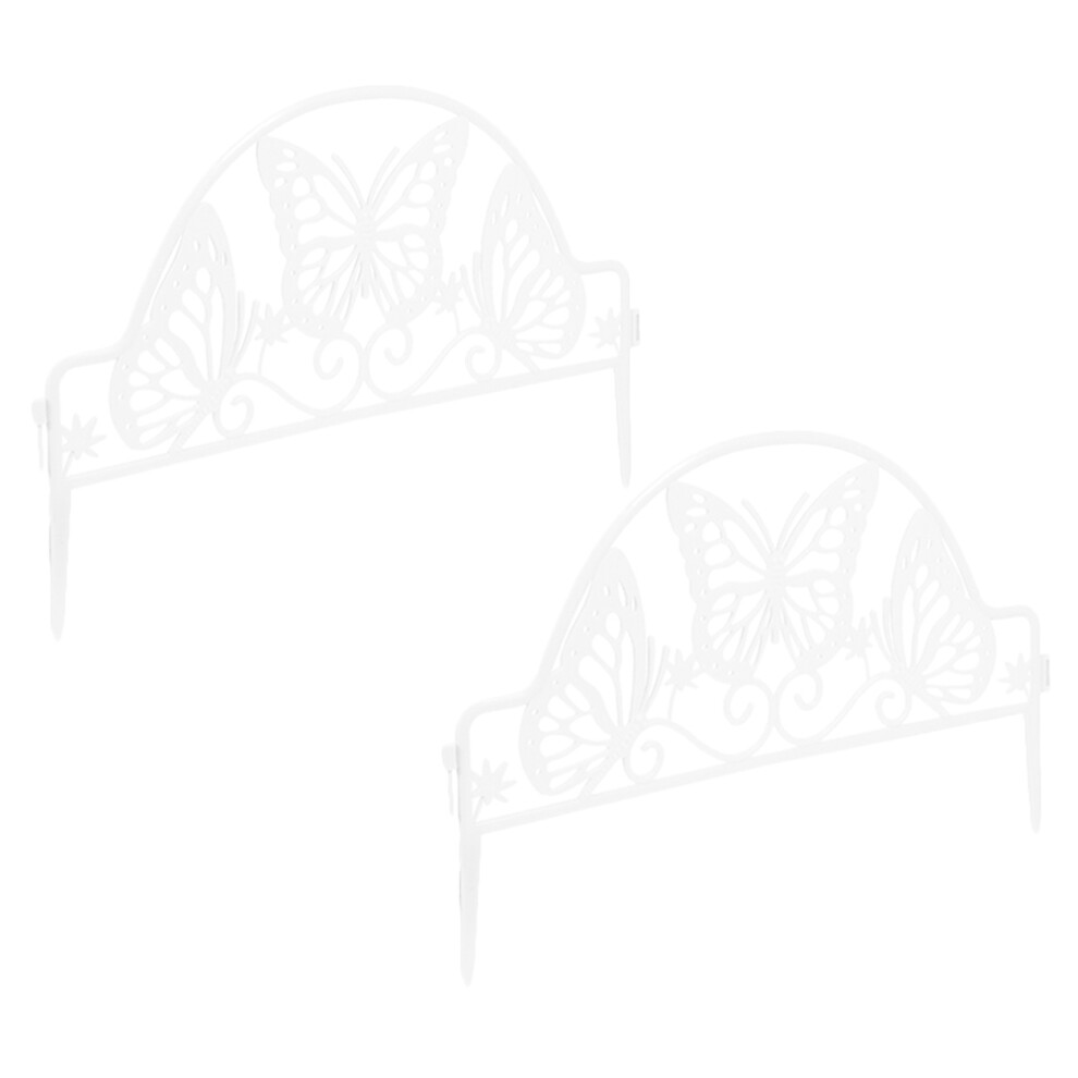 2Pcs White Garden Fence Panels For Lawn Flowerbeds Yard 3222355323901