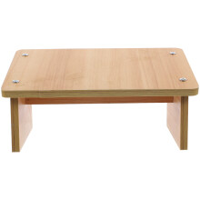 Khaki Wood Foot Resting Stool Small Step Stool for Home Use