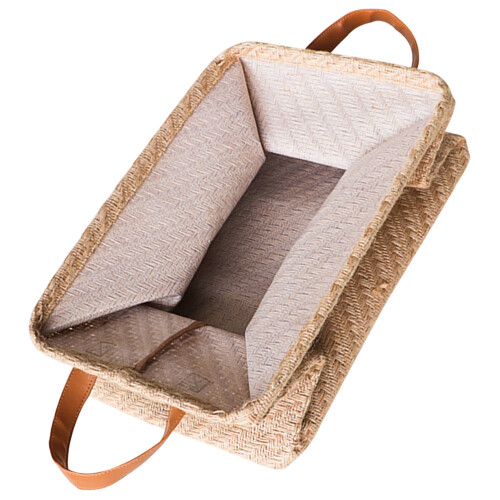 Wicker Blanket Basket For Storage Fabric Clothes Organizer