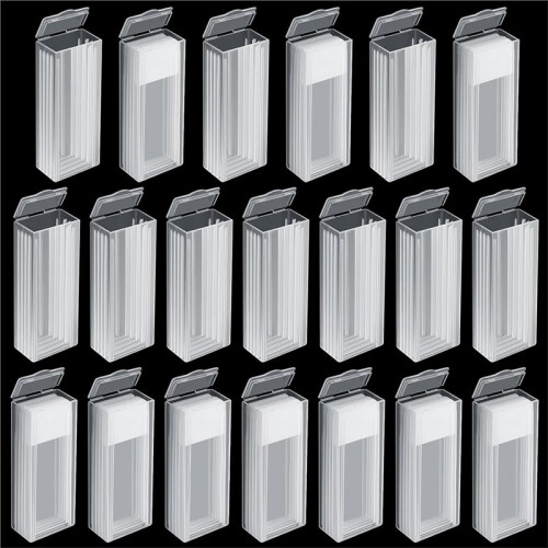 20 Pcs Microscope Slide Storage Box Plastic Rectangle Blood Slide Holder for 5 Slides with Lid for Science Specimens 1