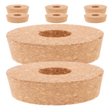 8Pcs Hydroponic Cork Lids With Center Hole For Glass Vases