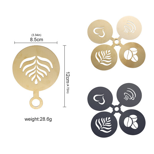 Set Of 4 Professional Latte Art Tool With Multiple Designs For 2