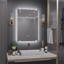 Frameless Mirror Mounting Hardware Kit Mirror Holder Clips Round Shape Dual-Screw Fixing Mirror Glass Hanging Bracket