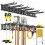 Garage Tool Organizer Wall Mount, Heavy-Duty Storage System with 6 Adjustable Hooks for Shovels, Tools, and More 3