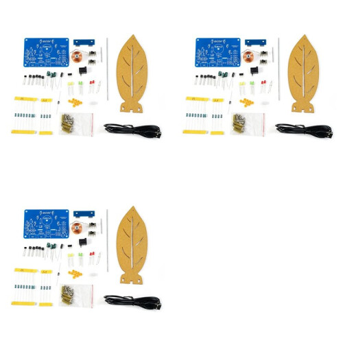 3X Welding Practice Kit, Electromagnetic Swing Welding Kit Leaf Shape Pendulum Needle with LED Light Kit,for Decoration