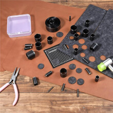 31-Piece Leather Circle Cutter Tool Set, 1-55mm High Carbon Steel Round Punch Kit for DIY Crafts