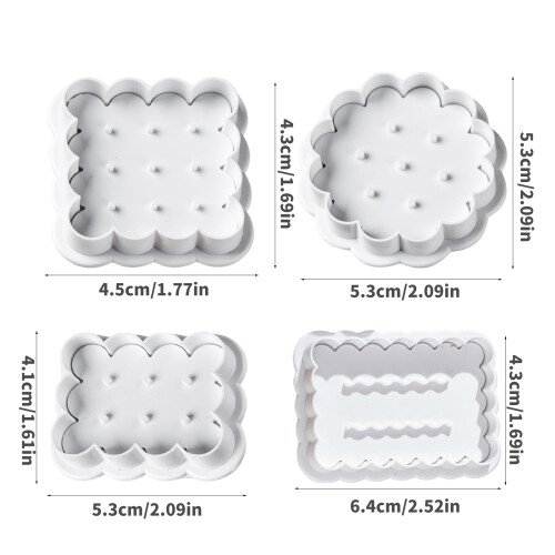 Round Floral Edges Cookie Press Molds Set Japanese Style Baking 2
