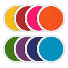 7-Zoll-Stempelkissen-Set für Kinder, Waschbar, Großes Stempelkissen mit 8 Leuchtenden Farben, Ideal für Kunst, Bastelarbeiten und Schulprojekte