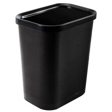 2Pcs Black Plastic Trash Can Simple Durable Waste Bin for Home Office