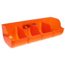1Pz Mangiatoia Plastica Marrone 4 Compartimenti Per Allevamento Suini