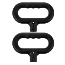 2Pz Maniglia Carrello in Plastica Nera, Ricambio Ergonomico Per Spesa