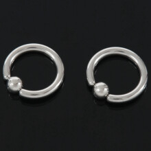 2 Paire Cerceaux de Boucles D'Oreilles de Perle Captive D'Acier Inoxydable Bijoux de Piercing BCR Goujon Couleur Acier,6G(4mm)X16mm