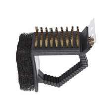 Bbq Grill Cleaner Wire Bristle Brush with Shovel Scraper in Black