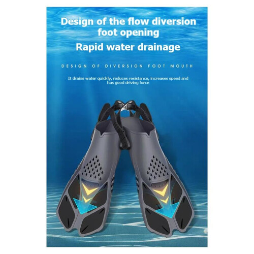 Palmes de Natation de  avec Boucles Réglables et Talon Ouvert, Taille S/MD 2