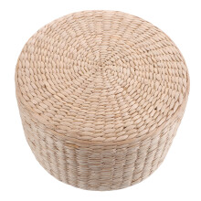 japanese straw seat cushion round woven floor pillow for yoga decor