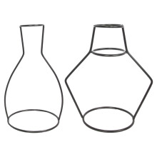 2St Zwart Ijzeren Plantstand Modern Bloemenhouder Voor