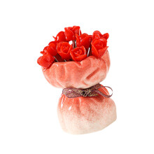12Pcs 304 Stainless Steels Fruit Picks With Rose Flower-Red