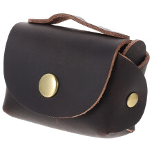 1St Leren Sleutel Etui Koffie Met Munten- En Kabelopslag