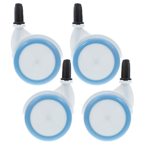 4Pz Set Ruote Per Camminatore Materiale Plastica E Gomma Colorato
