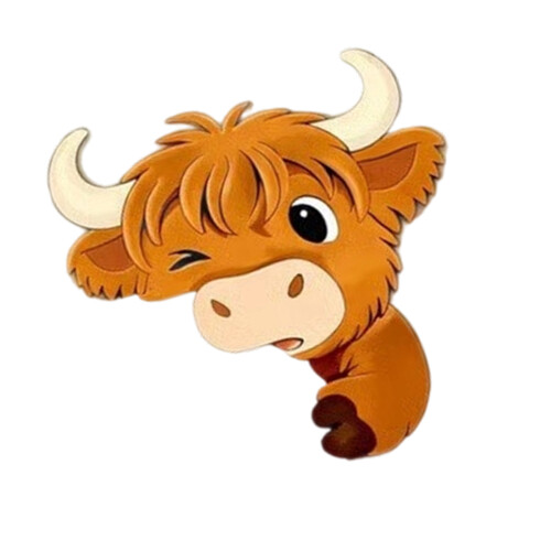 Creative High Land Cow Peeking Wall Decoration Adhesive-2 A