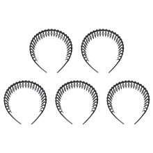 5X Plastic Teeth Comb Hairband Hair Hoop Headband Black for Woman