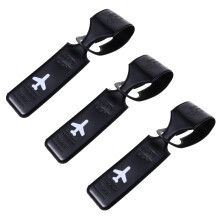 3St PVC Reis Bagagetags Zwart Sterk Lichtgewicht Praktisch