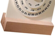 Desk Calendar Small Rotating Desk Circular Calendar with Wooden Base Month Week Day Display Wheel Calendar