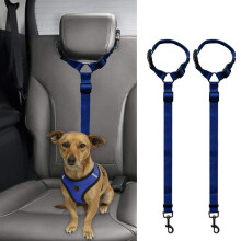 Huisdieraccessoires, verstelbaar autogordelsysteem voor huisdieren, universele pasvorm, eenvoudig te installeren.