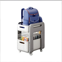 Rolling Storage Cart with Swivel Casters for Bags and Books, Whiter, Second Layer