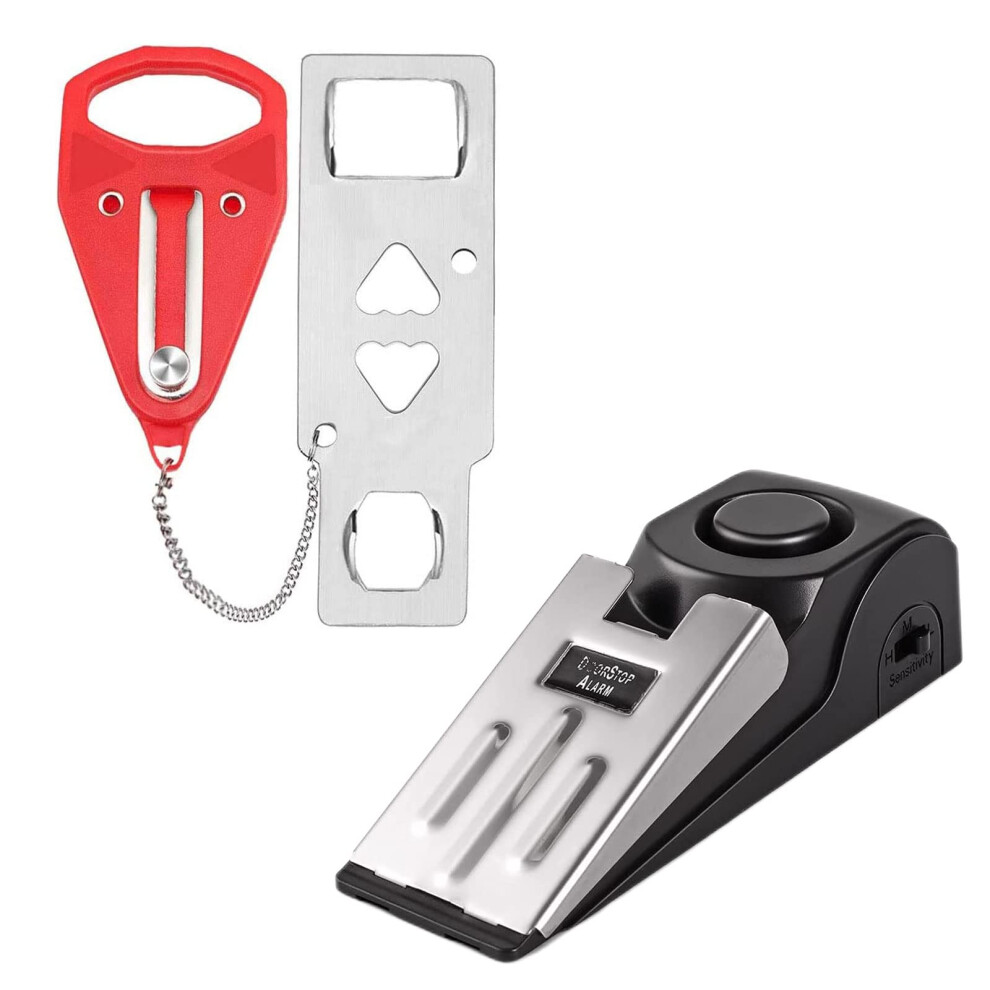 120Db Door Stop Alarm And Portable Door Lock For Travel Hotel Room Home Apartment Security 9771547501800