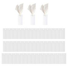 50Pcs Blank Table Cards And 3 Spools 2 8M Ribbon Bundles-Beige