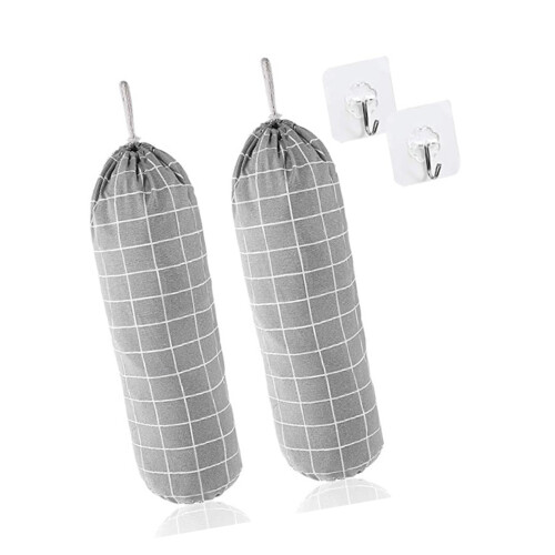 Plastic Trash Bag Holder With Wall Mount Design For-gray square