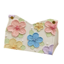 Handgefertigter Taschentuchhalter aus Leder im Ölgemälde-Stil