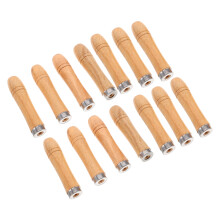 14Stk Bbq Grillgabel Griffe Beige Holz Hitzeschutz Abnehmbar