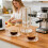 Ensemble à café en verre flexible avec plats et support-C 6