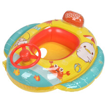 Baby Inflatable Swimming Ring Float Boat with Steering Wheel for 1‑6 Years Old Kid Pool Accessories