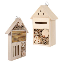 2Stk Buntes Holz Insektenhaus Hängende Bienenkabinett Gartenhaus Deko