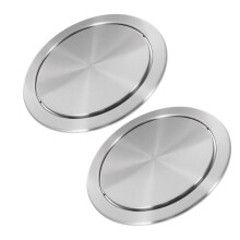 2Stück Einbau Mülltonnen Deckel: Edelstahl Schwenkklappe Runder
