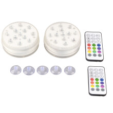Conjunto de 2 luzes LED submersíveis com 13 LEDs cada, que mudam de cor, para lago, com controle remoto e ventosas.