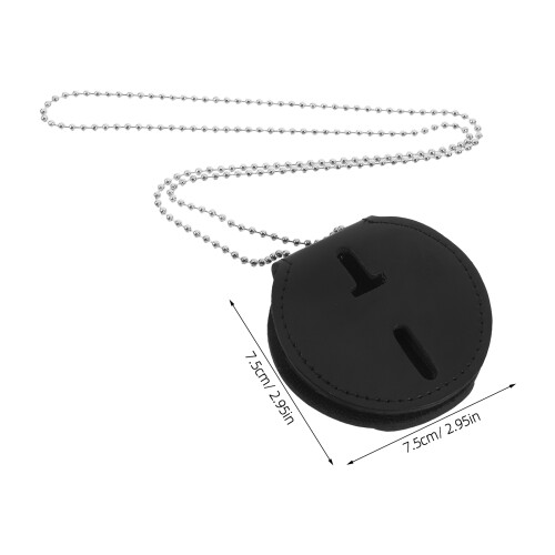 Schwarzer PU-Badgehalter Mit Kette Und Clip Für Mitarbeiter 1