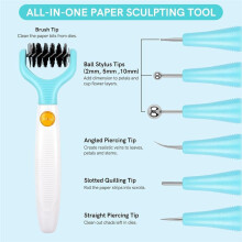 Paper Sculpting Tool Kit -for Realistic Flower Making & Die Cleaning - 13 Pcs