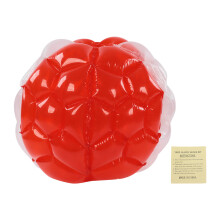 Bola inflável dobrável e portátil para brincar de bater no corpo, 90x75cm, vermelha.