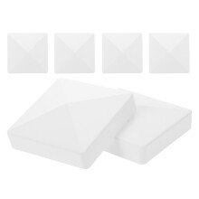 6St Witte PVC Hekpaaltoppen Voor Tuin, Duurzaam En Elegant Ontwerp