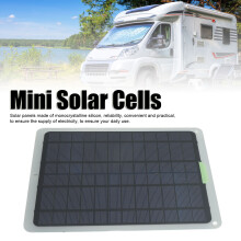 Kit Mini Painel Solar 22W com Suporte, Controlador de Bateria OBD 12V, Painel Solar Monocristalino para Uso Externo